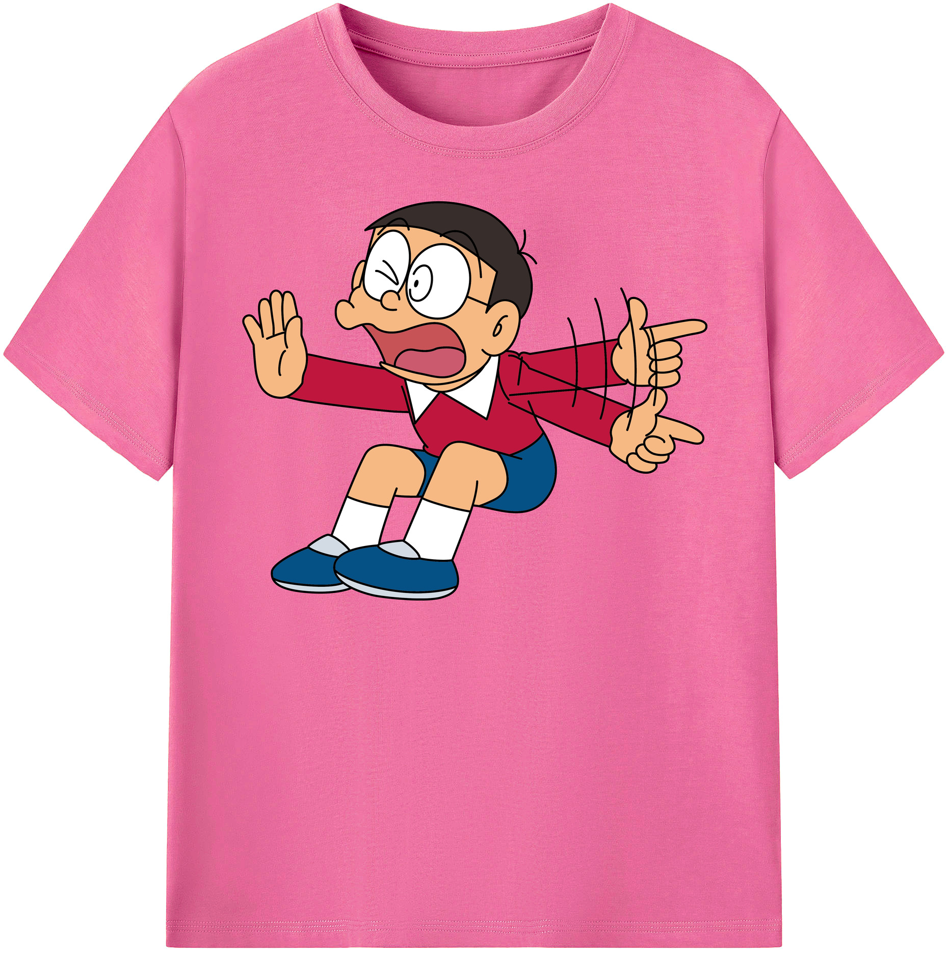 （画像用） ドラえもん 野比 のび太 Doraemon Nobita Nobi レディースカジュアルプリントTシャツ（綿100％）